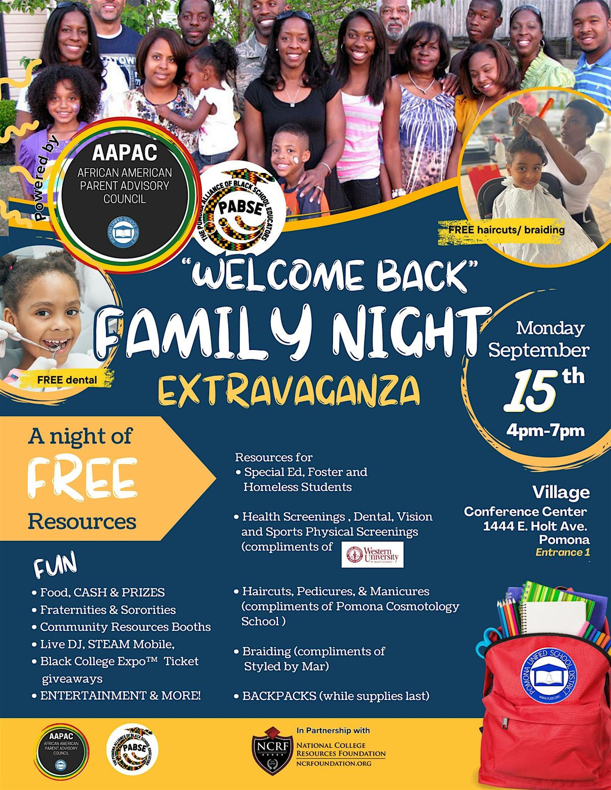 NCRF presents AAPAC & PABSE BIG LOVE "Welcome Back" PUSD Black Families