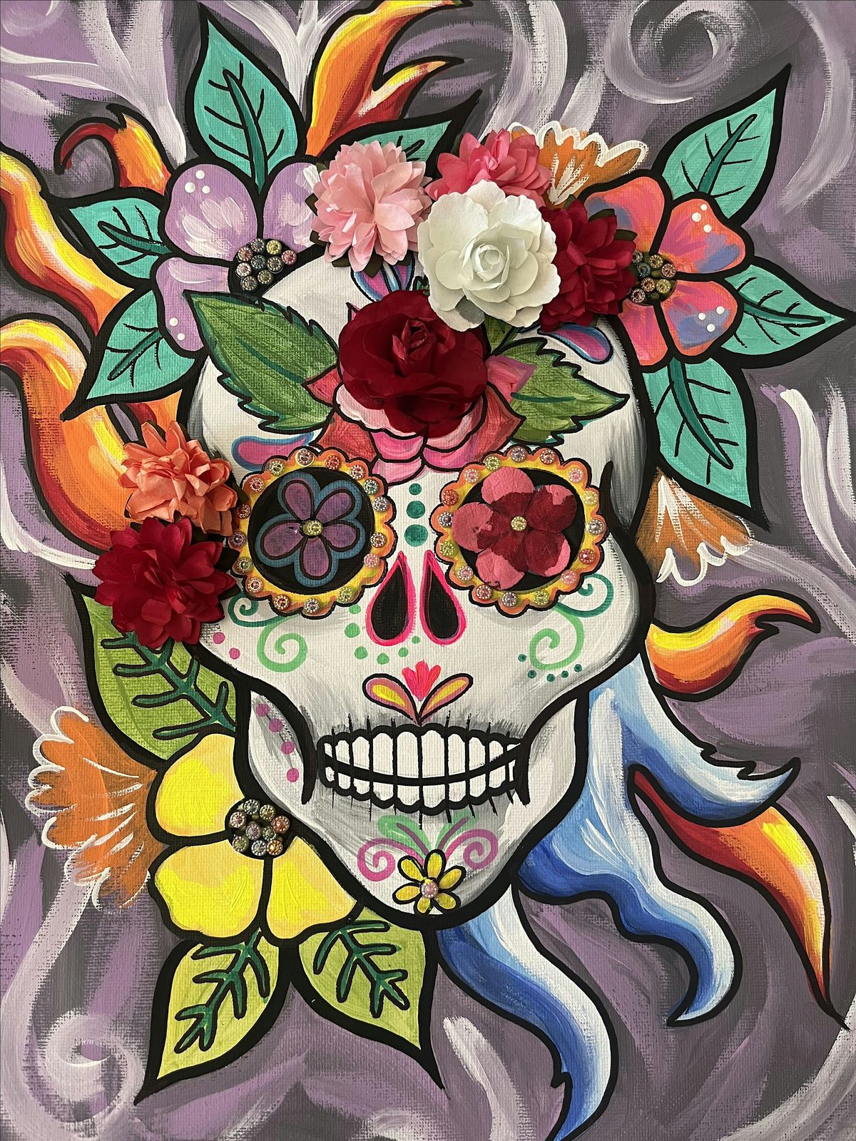 Ladies Paint Night_Osgoode Legion, Osgoode ON_SUGAR SKULL PAINTING