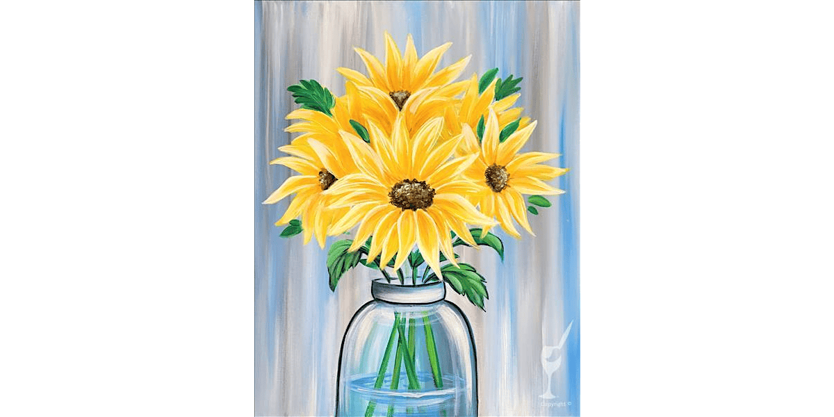 Sunny Flower Vase Burst - Paint and Sip in Houston | Classpop!\u2122