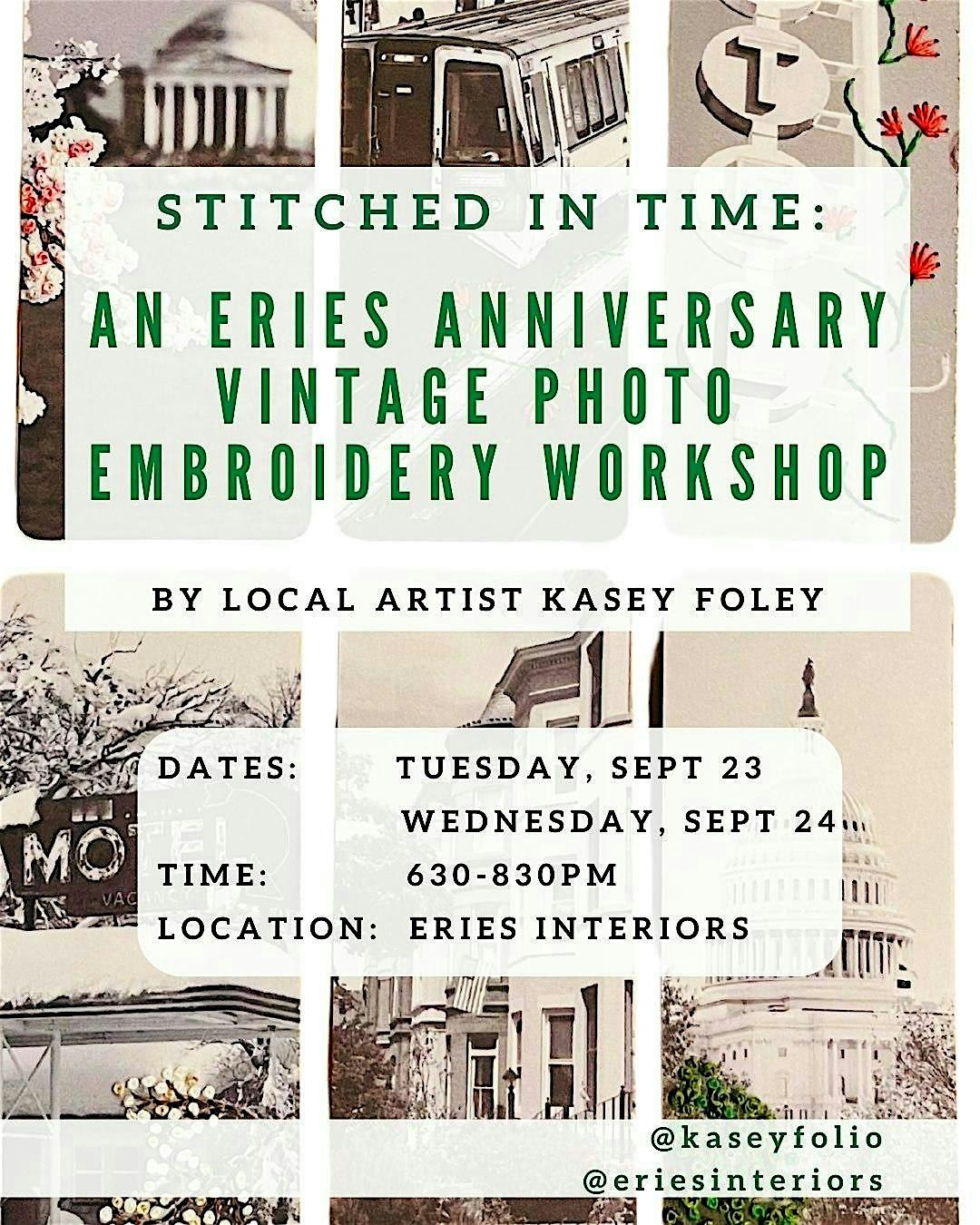 Stitched in Time: An Eries Anniversary Vintage Photo Embroidery Workshop