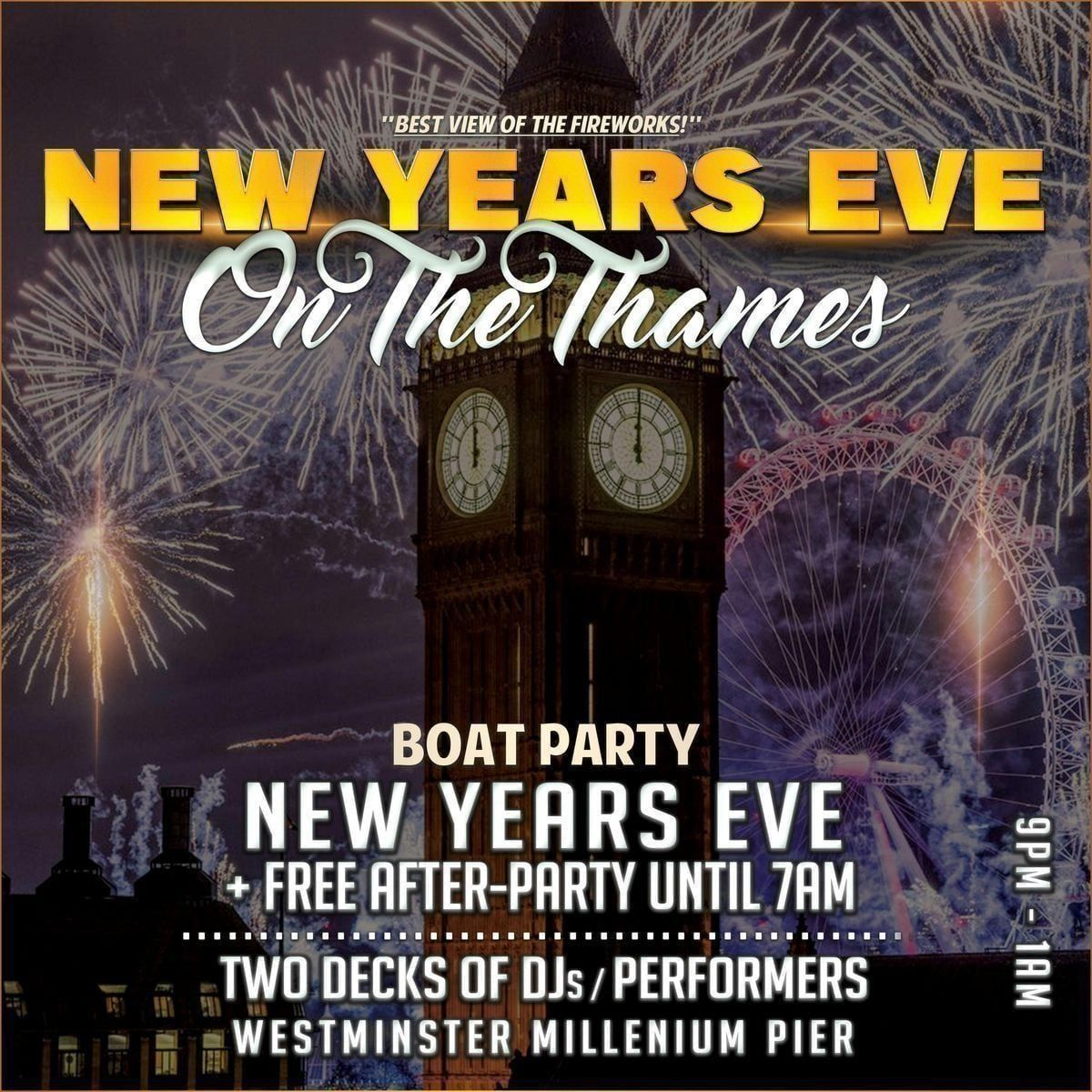Fireworks on the Thames - The ultimate New Years Eve party \/ 2026\/27
