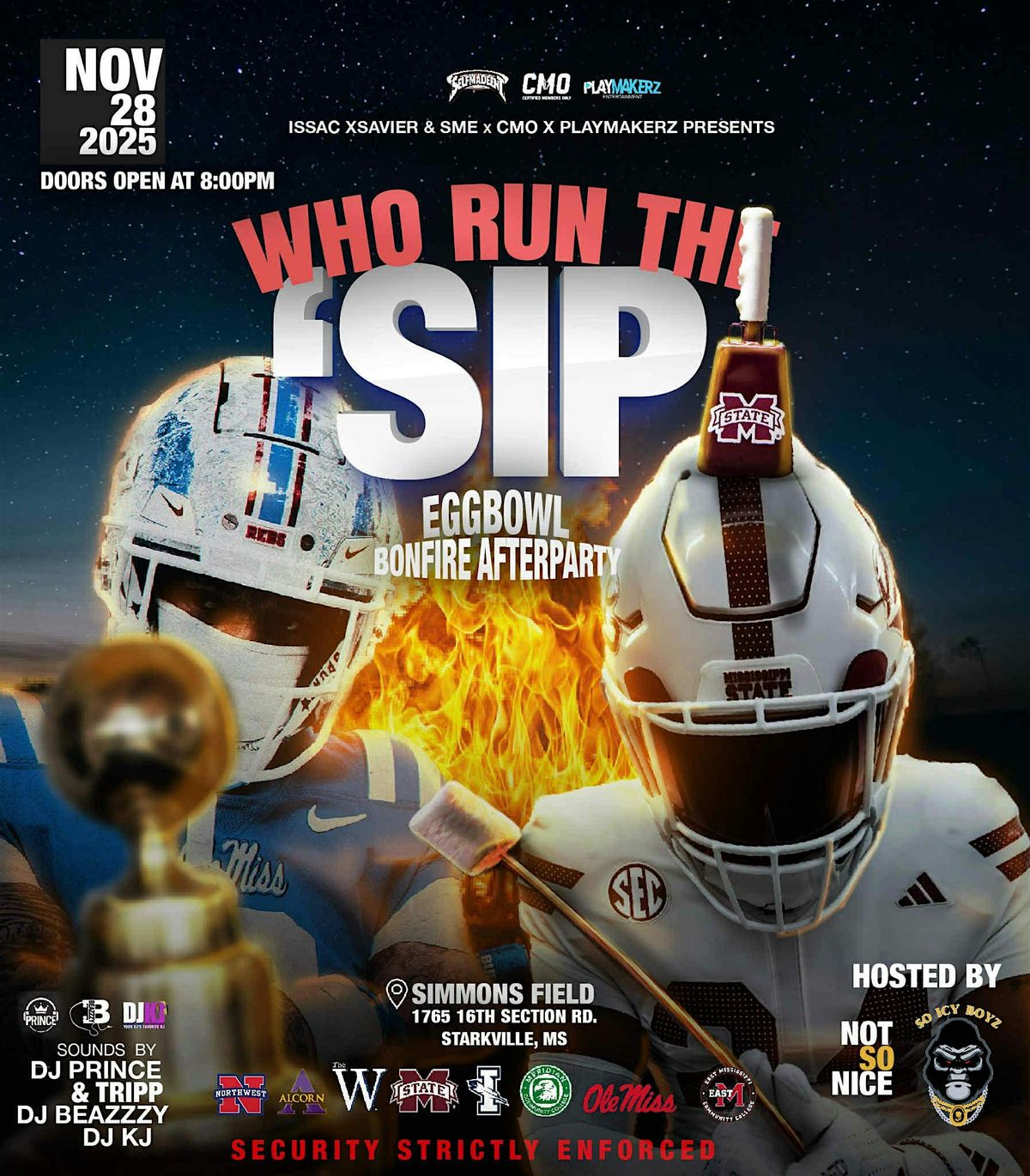 WHO RUN THE SIP EGGBOWL AFTERPARTY