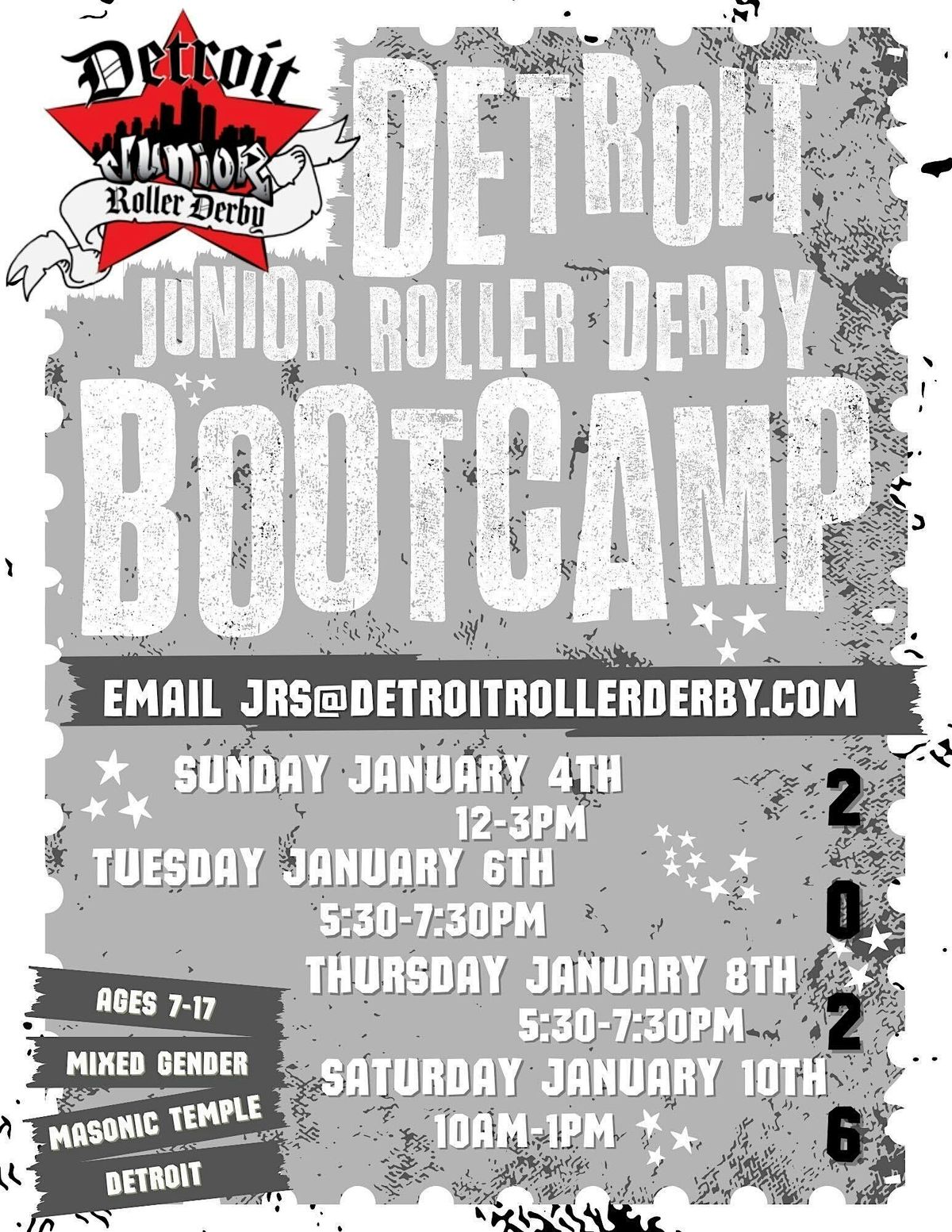 Detroit Junior Roller Derby Winter Bootcamp