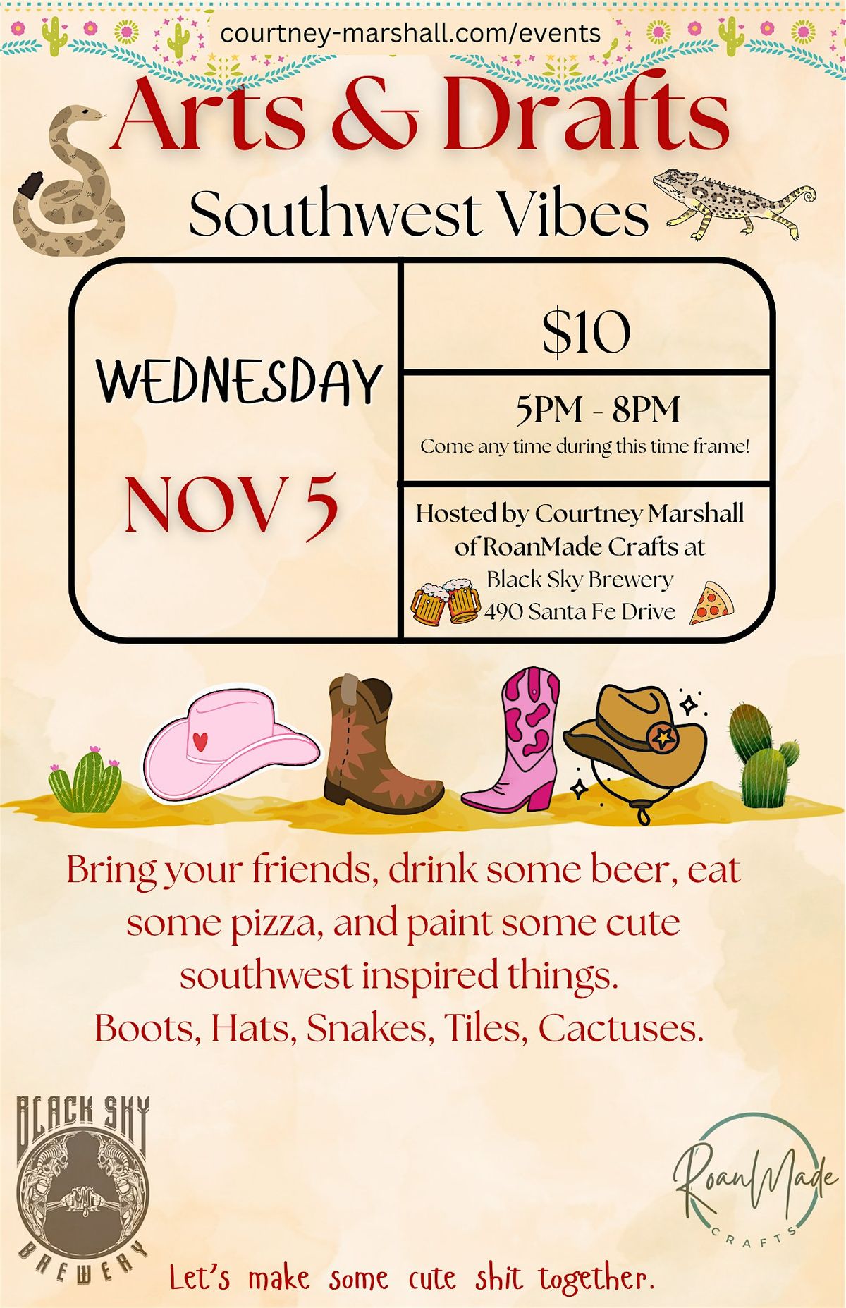 Arts&Drafts - Southwest Vibes Paint Party @ Black Sky Brewery