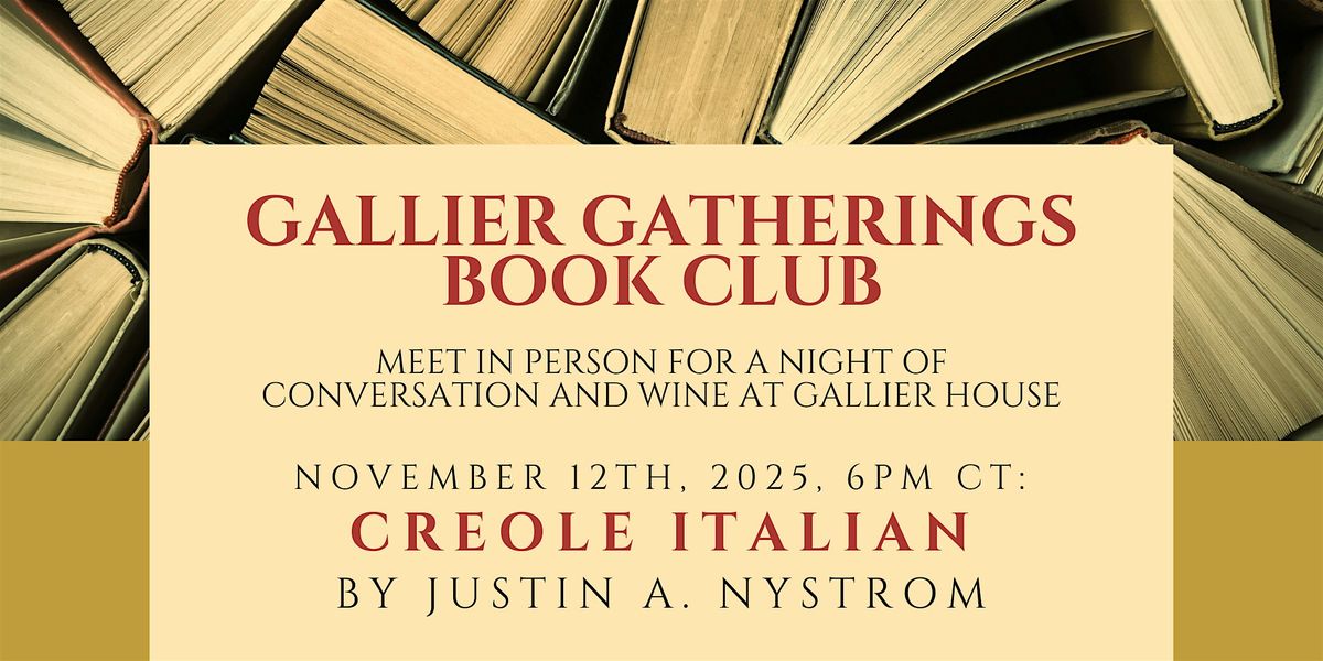 Gallier Gatherings Book Club: Creole Italian