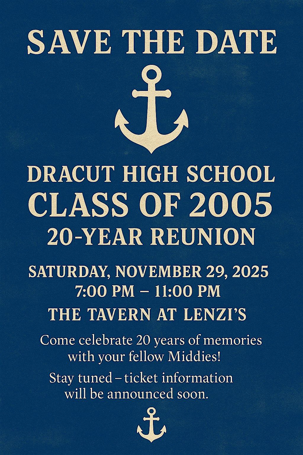 Dracut High School Class of 2005 20 Year Reunion