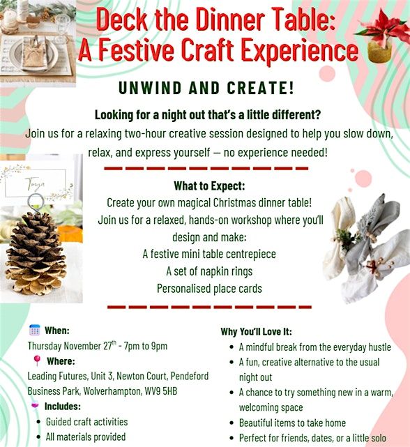 Deck the Dinner Table:  A Festive Craft Experience