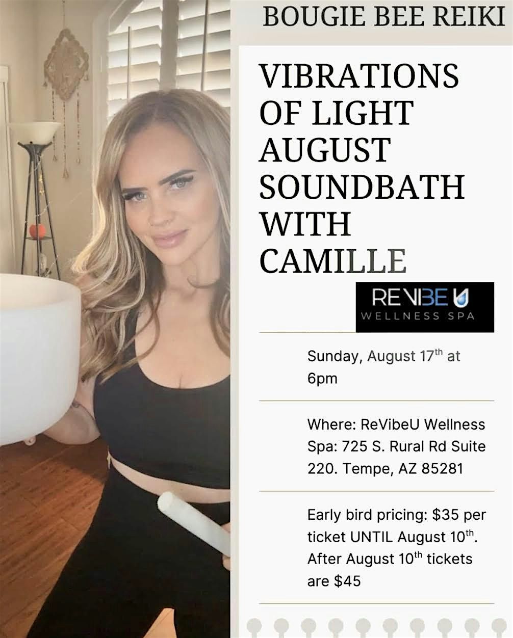 Vibrations of Light August Sound Bath w\/ Camille