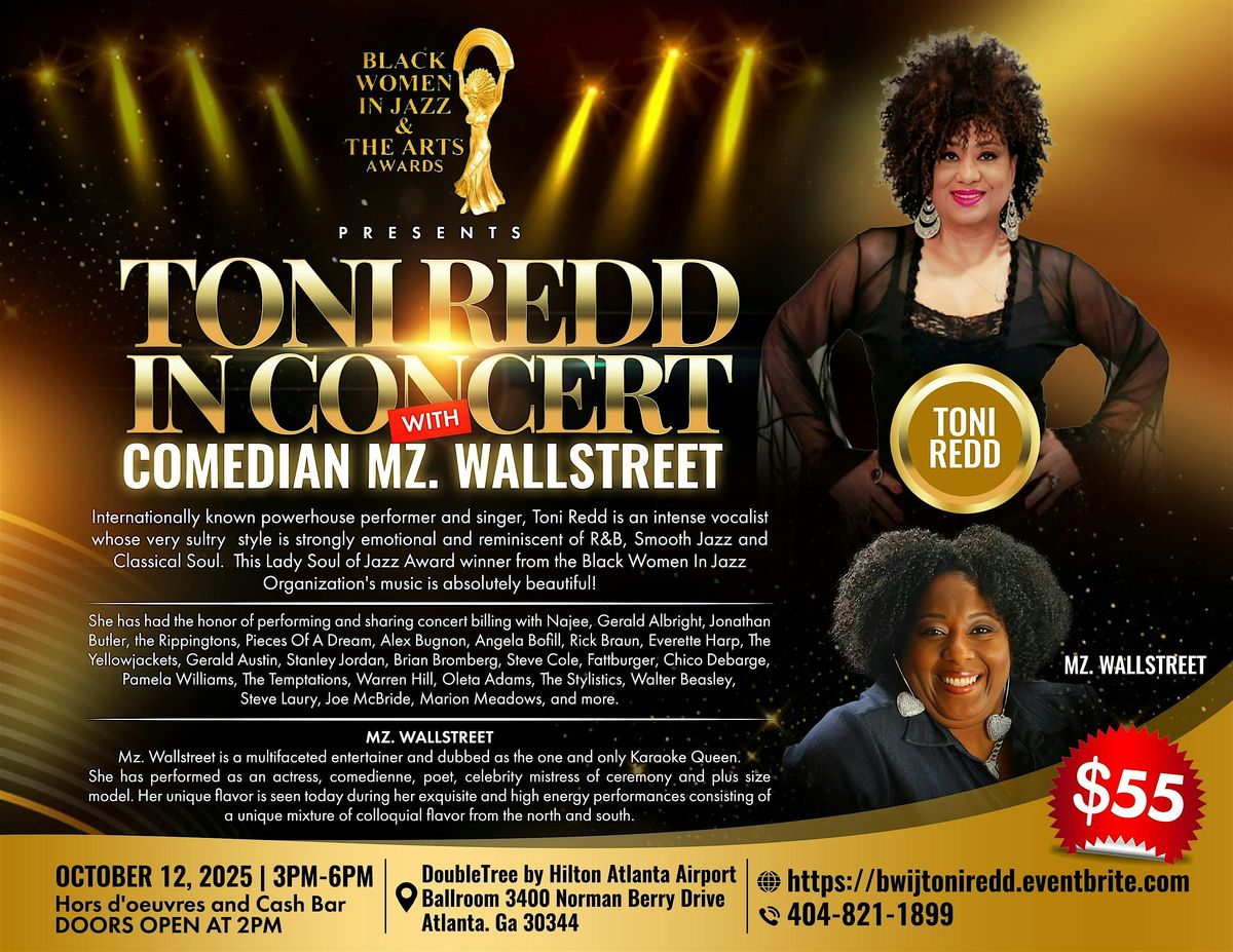 Black Women In Jazz & The Arts Presents Toni Redd in Concert April 24, 2026