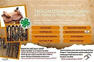 Tack Sale -Sheboygan Falls Country Store - Sheb County 4 H Horse & Pony