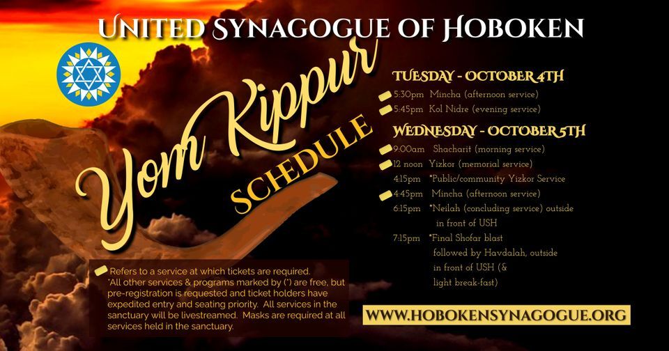Yom Kippur Yizkor Memorial Service United Synagogue of Hoboken