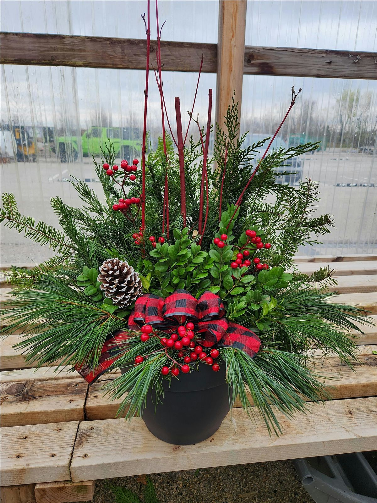 Winter Porch Pot - Sun 12\/7