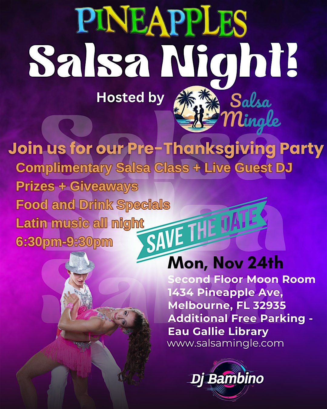 Pineapples Presents: Salsa night by Salsa Mingle!