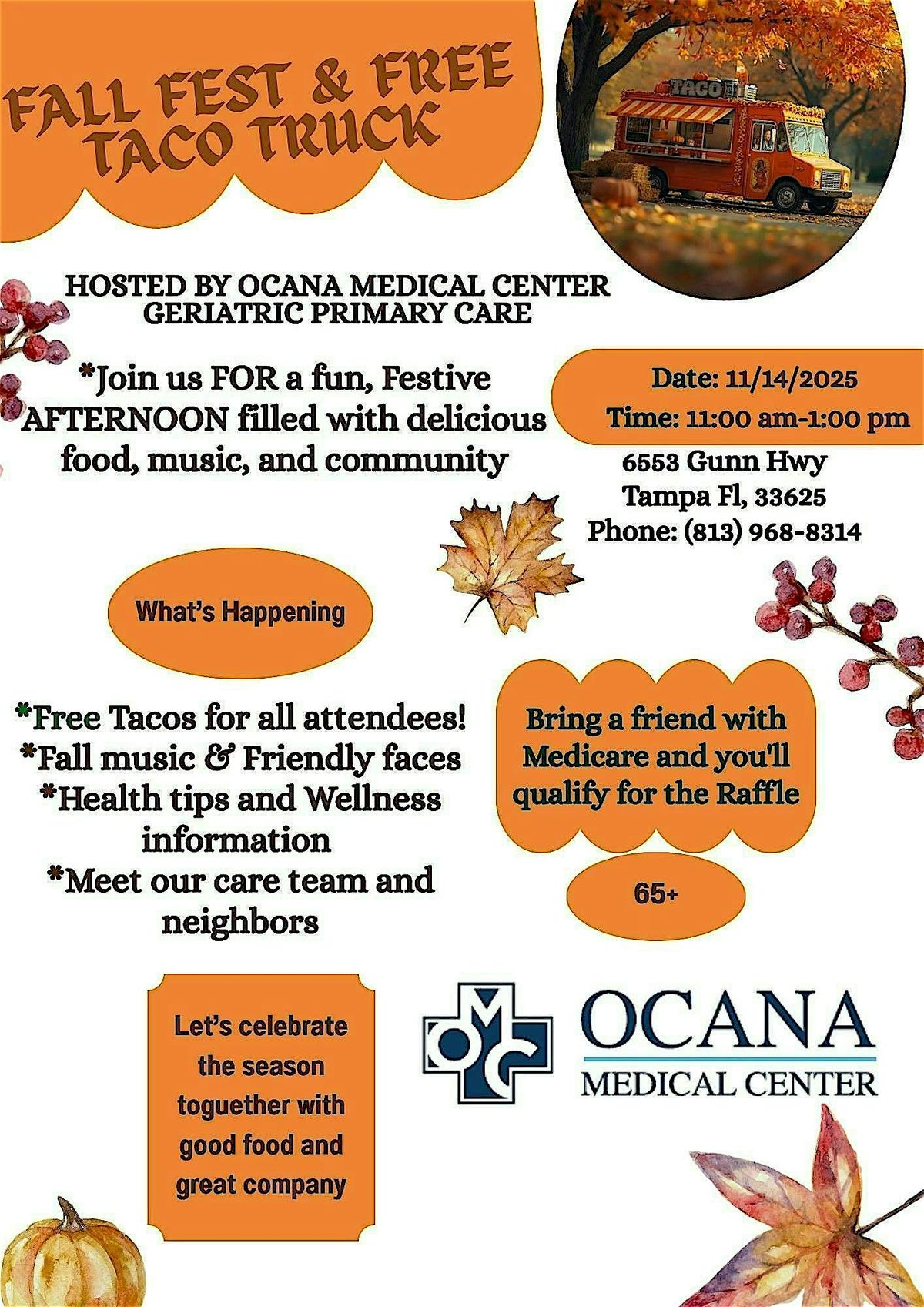 Fall Festival  with Free Taco Truck 65+