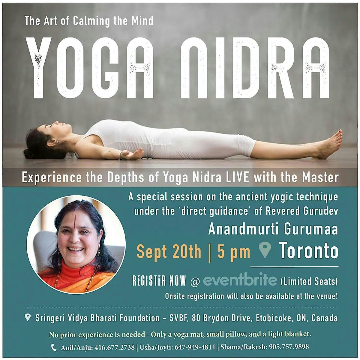 Yoga Nidra with World-Renowned Master Anandmurti Gurumaa