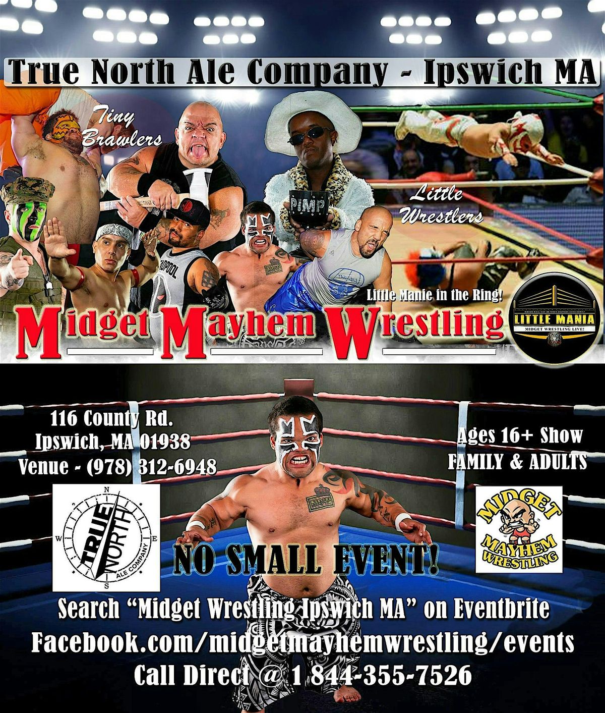 Midget Mayhem \/ Little Mania Wrestling in the Ring! Ipswich MA 16+