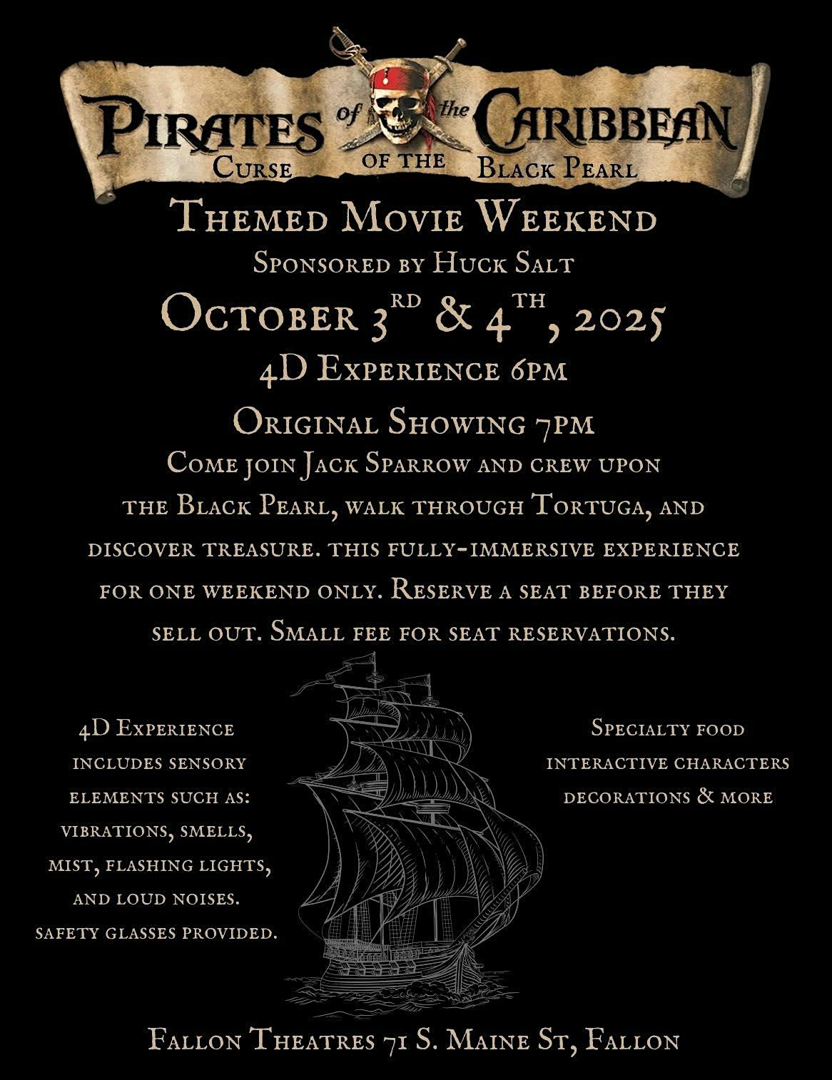 4D Pirates of the Caribbean Black Pearl Saturday October 4th, 2025