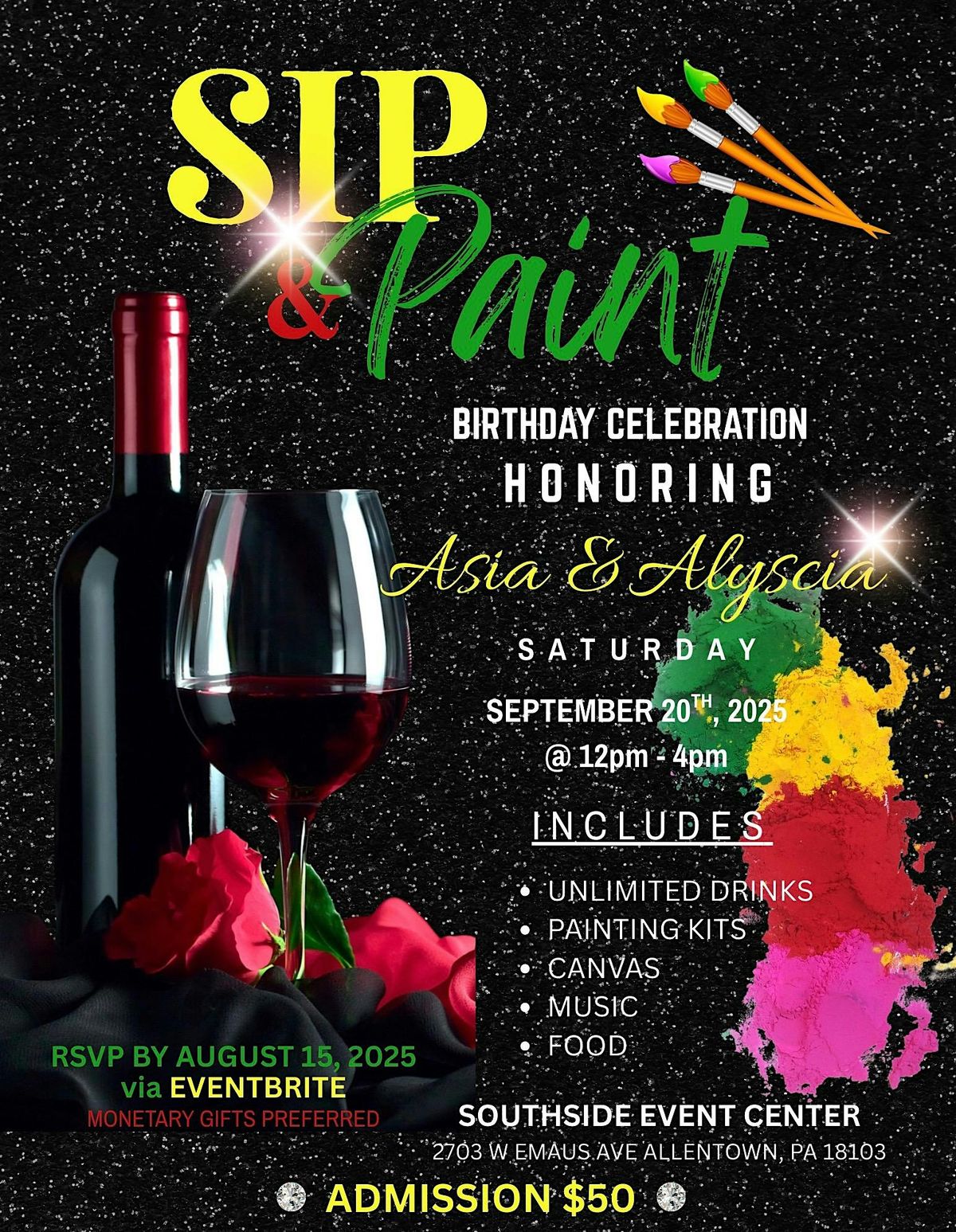 ASIA & ALYSCIA SIP N PAINT DAY PARTY