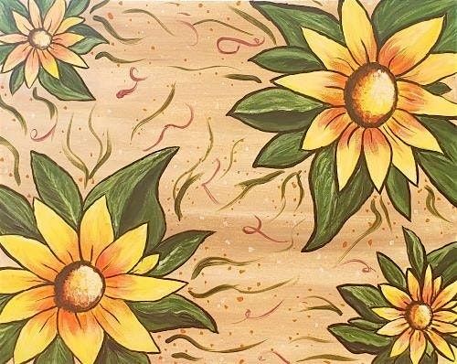 Autumn Sunflowers paint and sip painting event