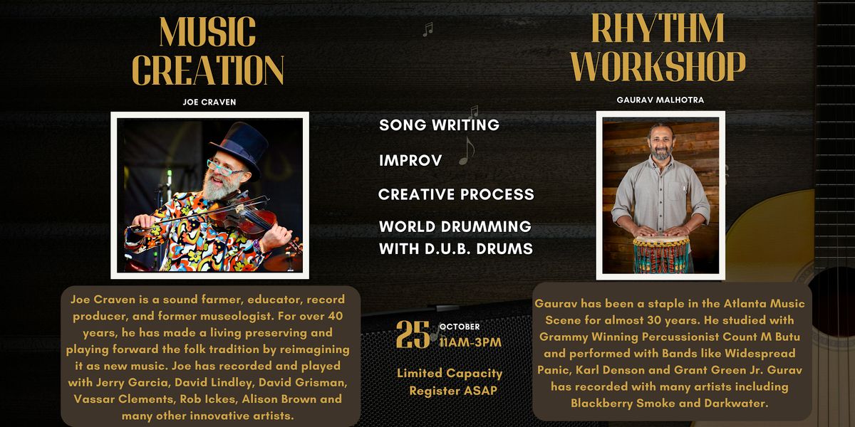 Music Creation and Rhythm Workshop with Joe Craven and Gaurav Malhotra