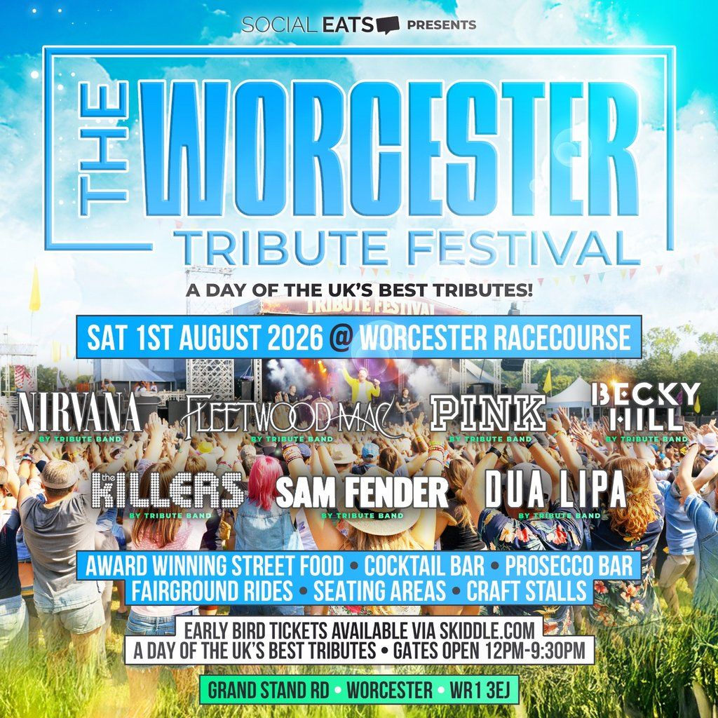 Worcester Riverside Events Worcester Tribute Festival 2026 at Worcester Racecourse on 1st August, 2026