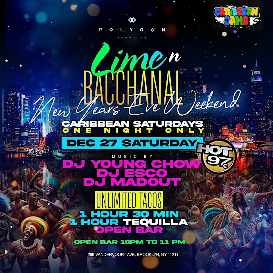 Lime and Bacchanal New Years Eve Weekend at Polygon