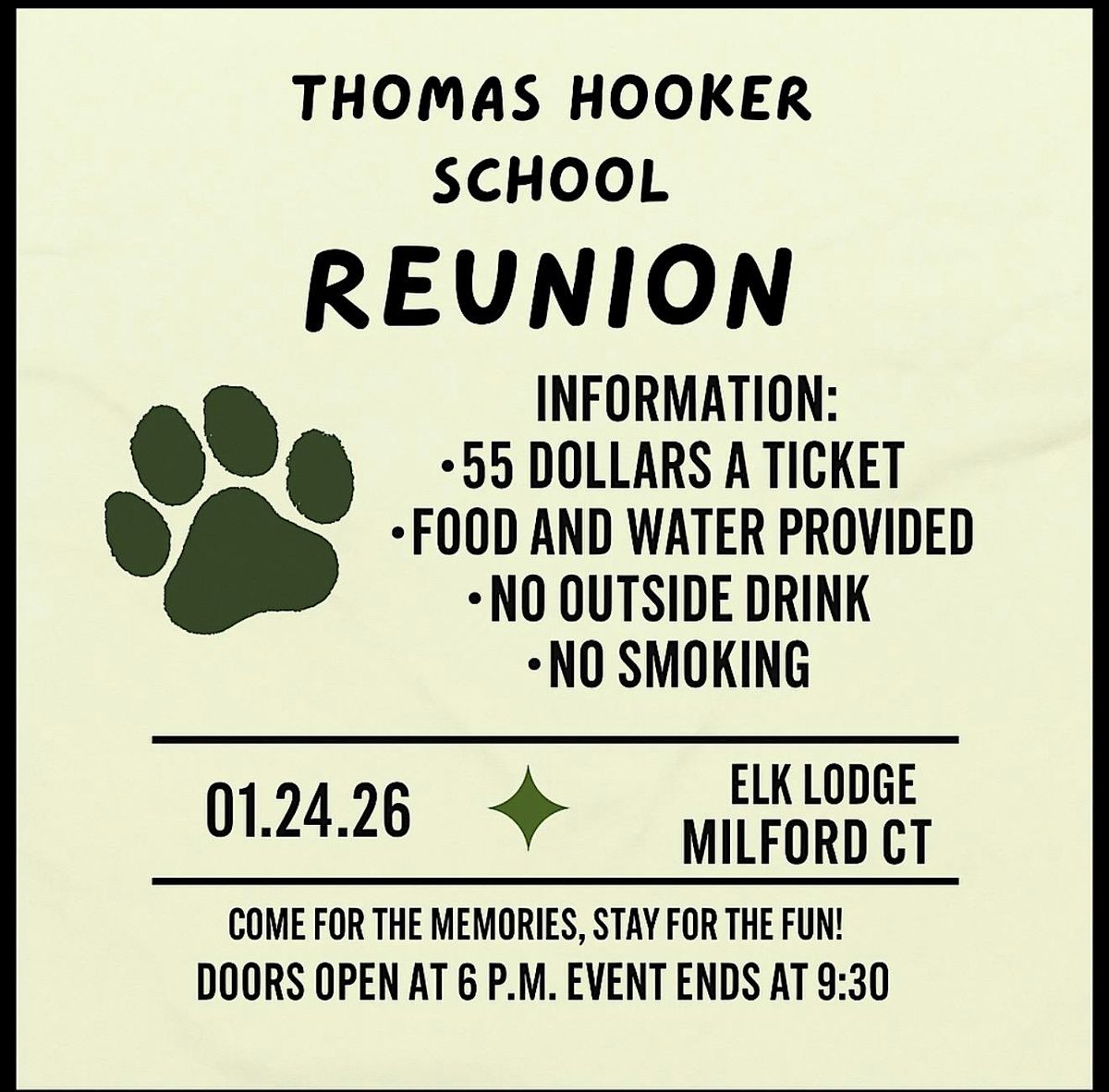 Thomas Hooker Reunion 2026