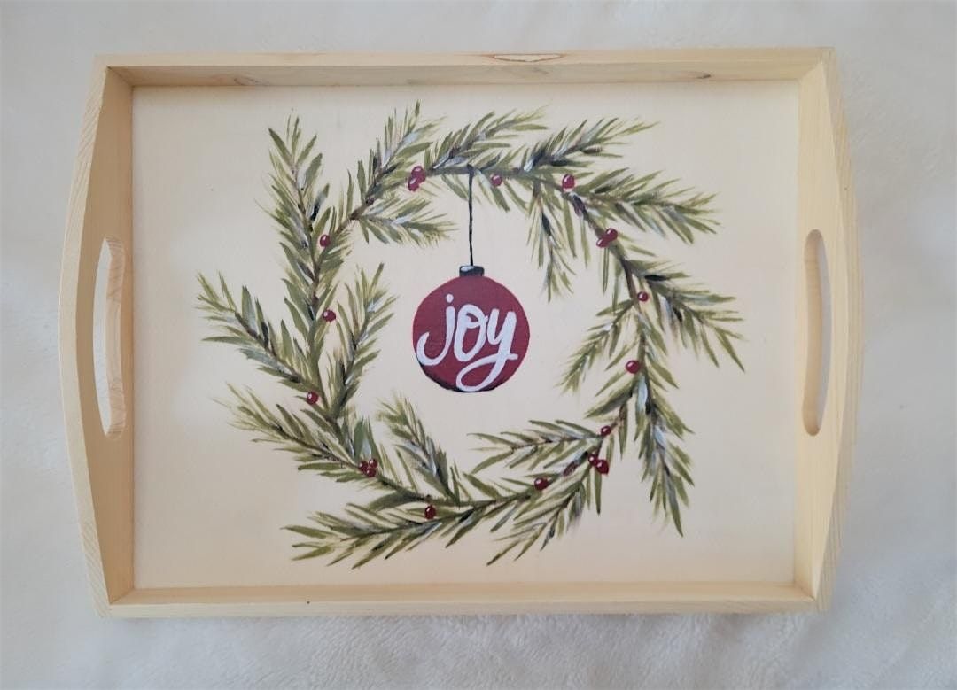 Christmas Wreath Tray at Crystal Ridge Winery