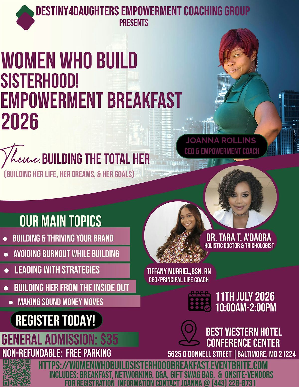 Women Who Build Sisterhood! Building the Total HeR Empowerment Breakfast.