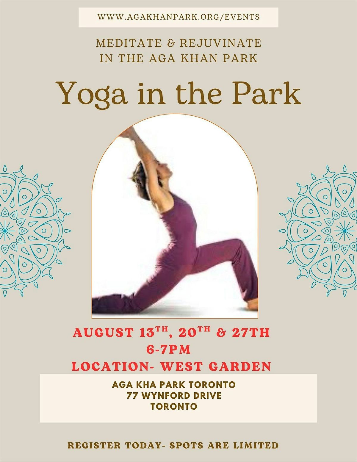 Free Yoga At Aga Khan Park