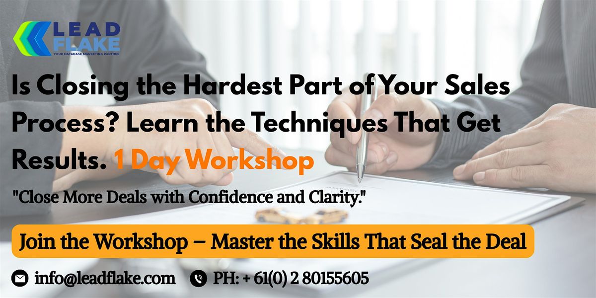 Practical Sales Skills Techniques Workshop in Wellington