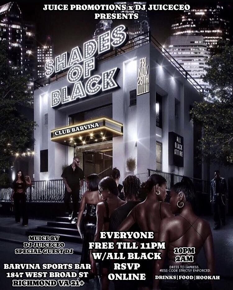 3rd Annual All Black Everything LIVE at BARVINA SPORTS BAR 21+