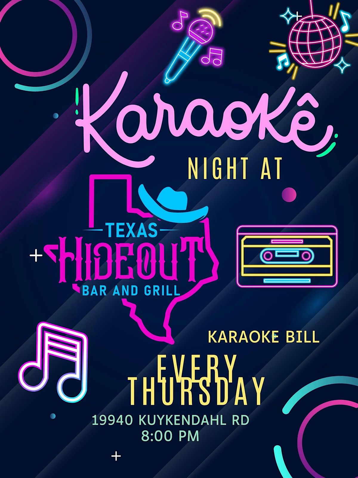 Karaoke Thursdays at Texas Hideout!