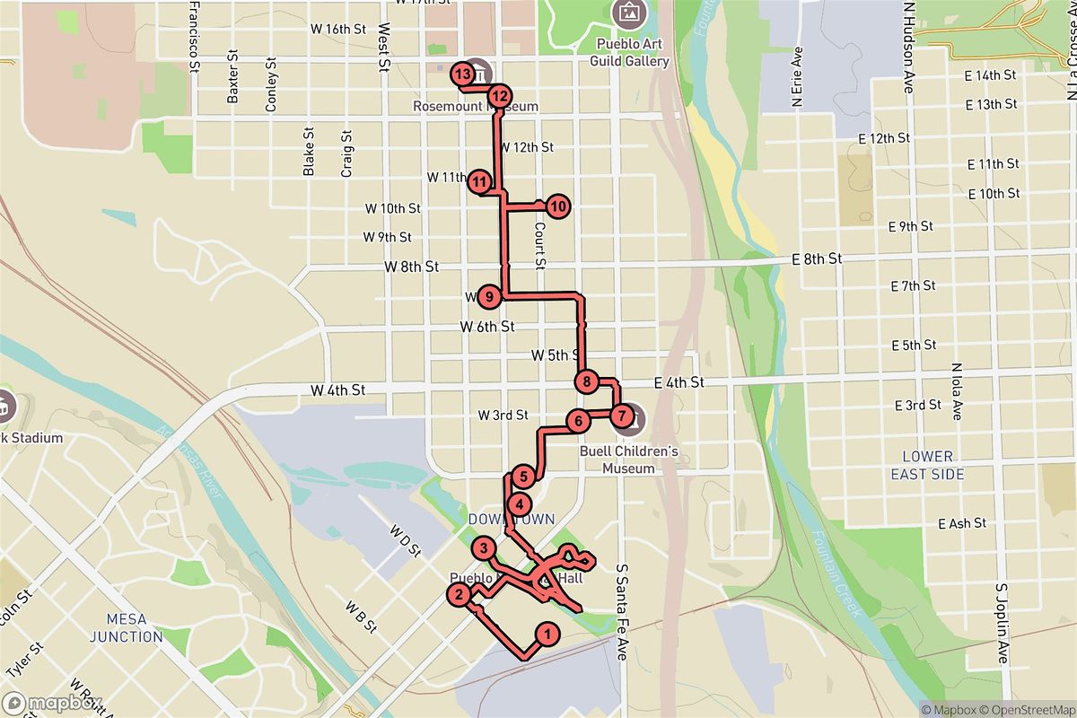 Pueblo Audio Tour: Riverwalk Reveries & Downtown Gems