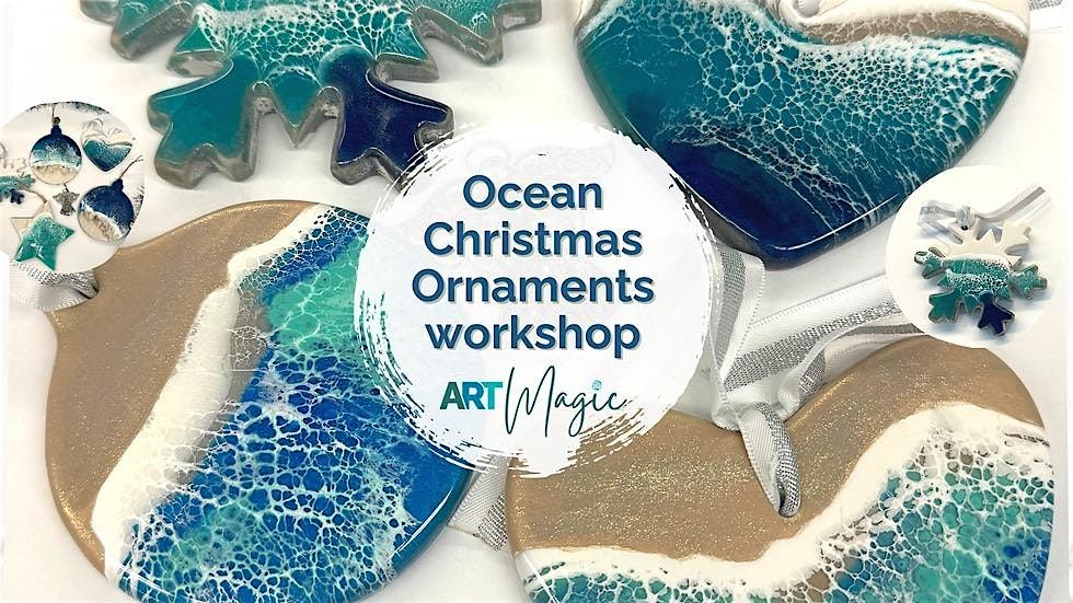Gorgeous Ocean Resin Art Workshop - Christmas ornaments on a ceramic | SD