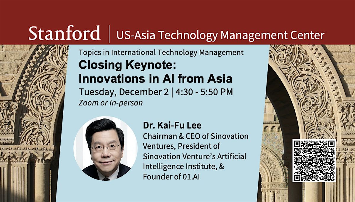 Dr. Kai-Fu Lee, Chairman & CEO of Sinovation Ventures