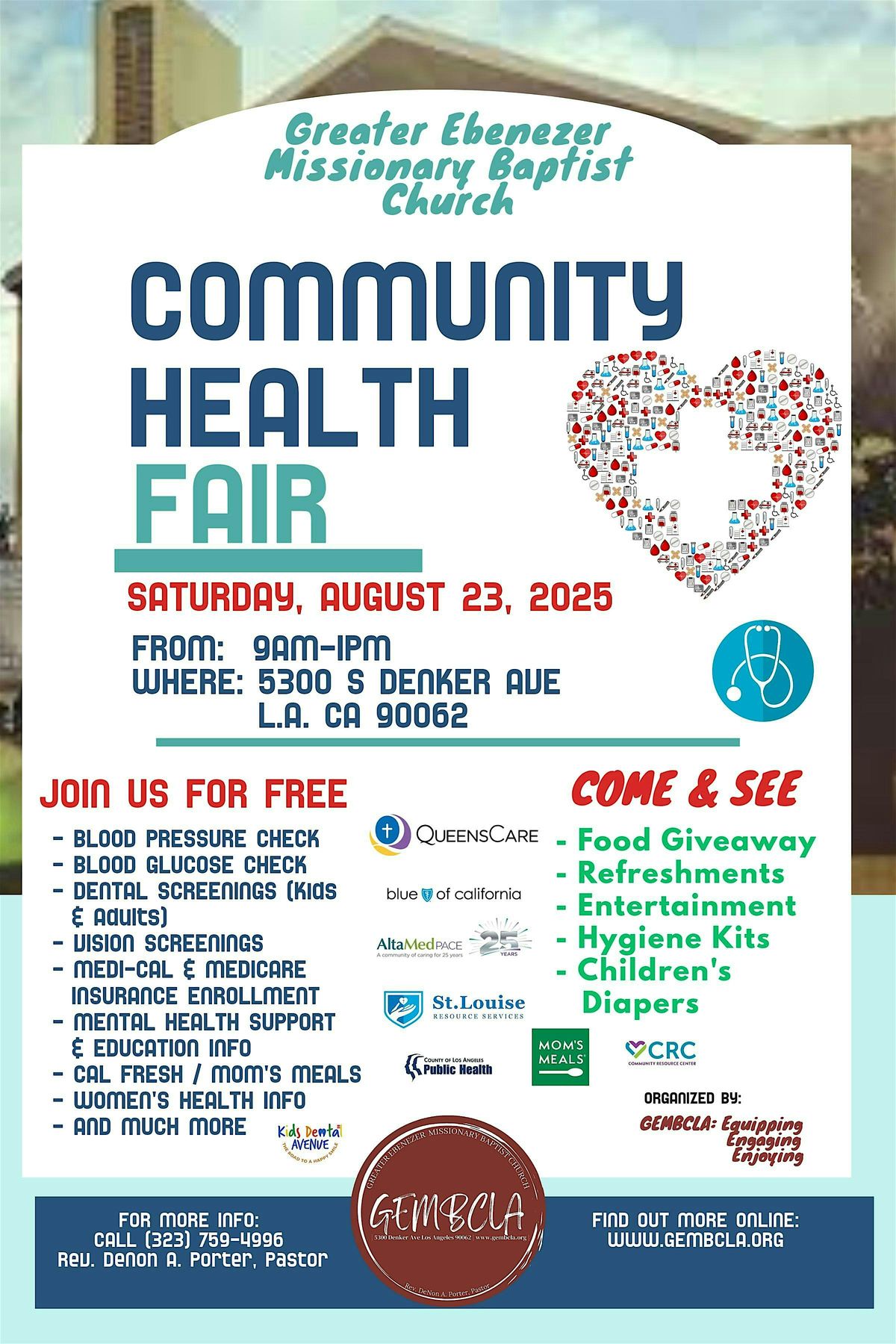 Greater Ebenezer Missionary Baptist Church Community Health Fair