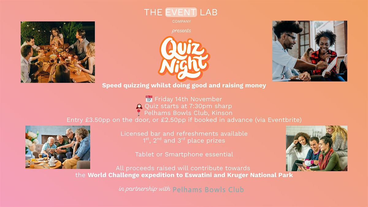Fundraising Speed Quiz at Pelhams Bowls Club