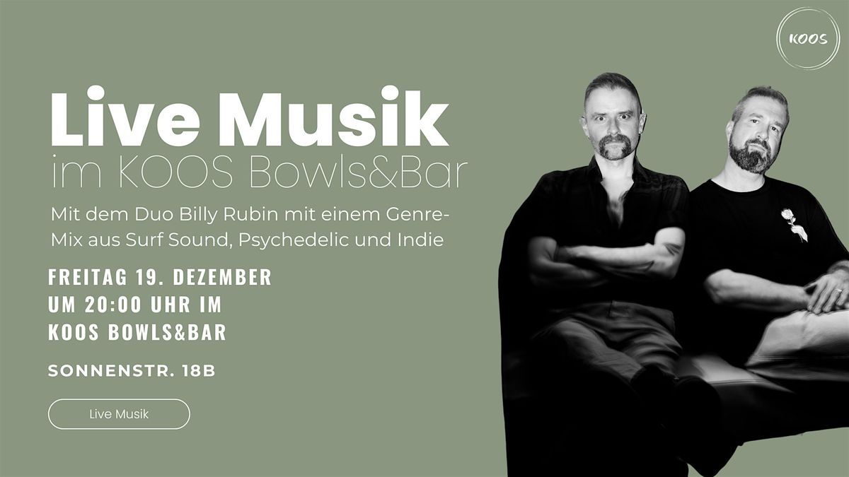Billy Rubin live MUSIK im KOOS - Surf, Psychedelic und Indie