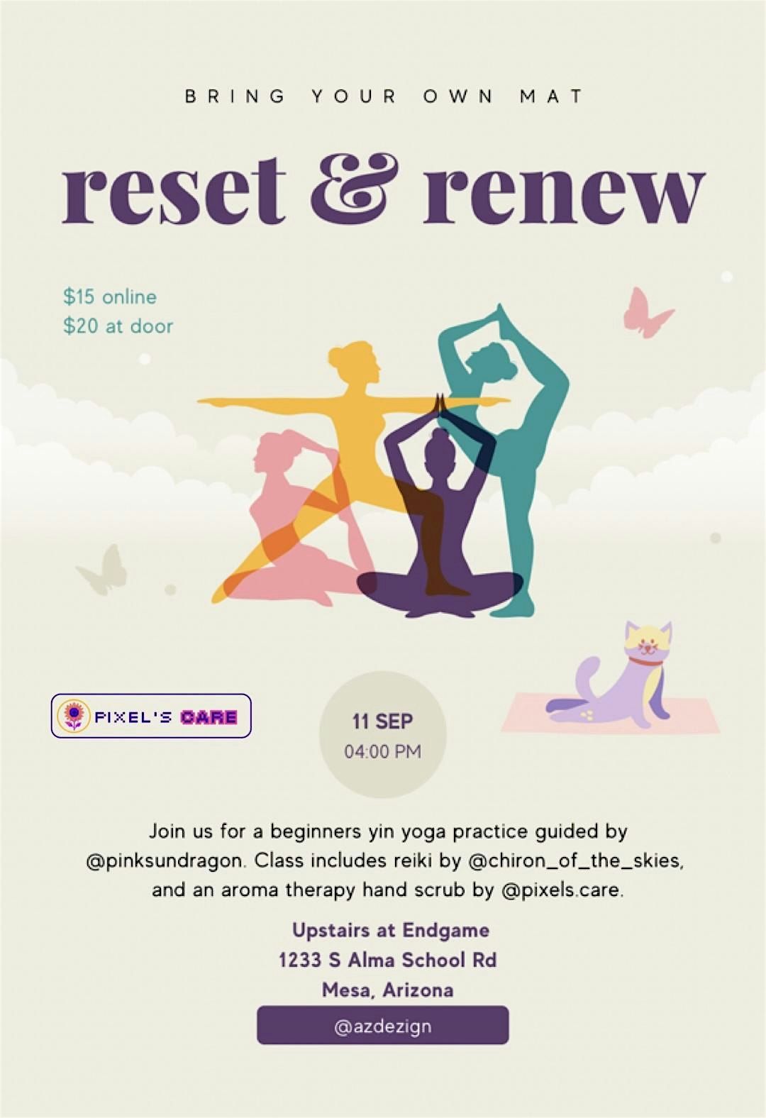 RESET & RENEW BEGINNERS YIN YOGA CLASS