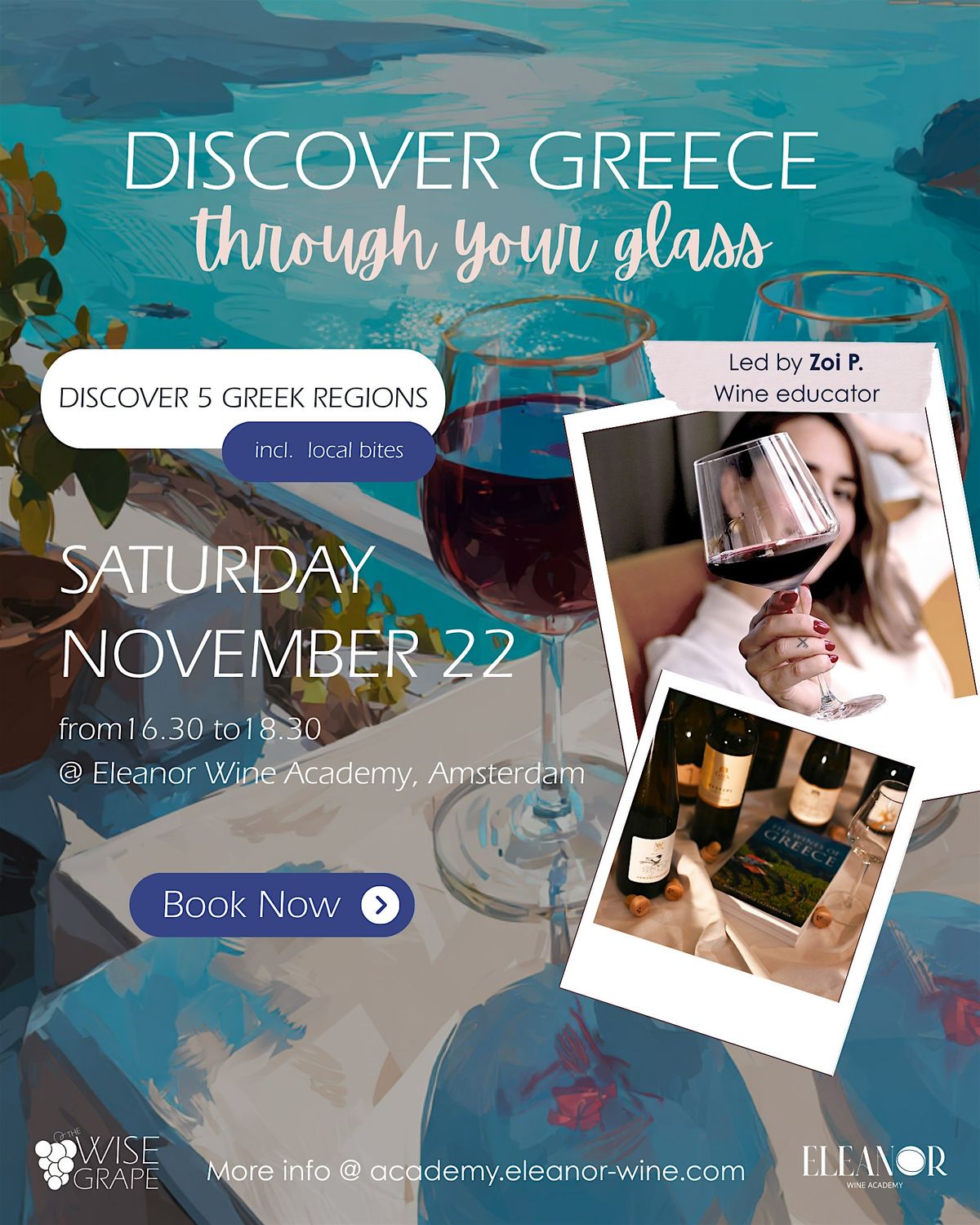 Greek Wine Tasting + bites in Amsterdam |Discover Greece through your glass
