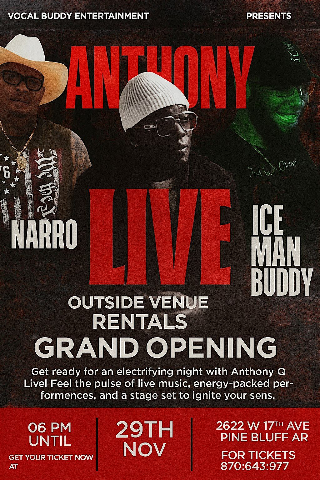 Anthony Q Live for Outside Venue Rentals Grand Opening