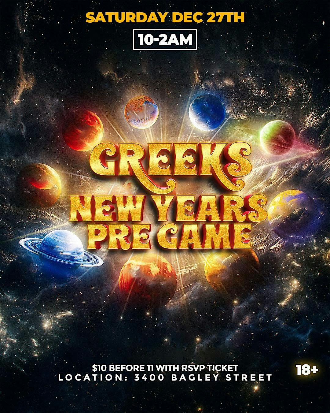 Greeks new years pre game