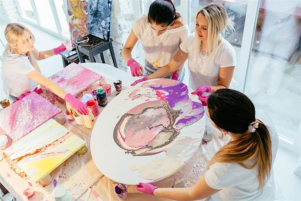 Intro to Acrylic Paint Pouring with special Fall \u201cPumpkin Pour\u201d!