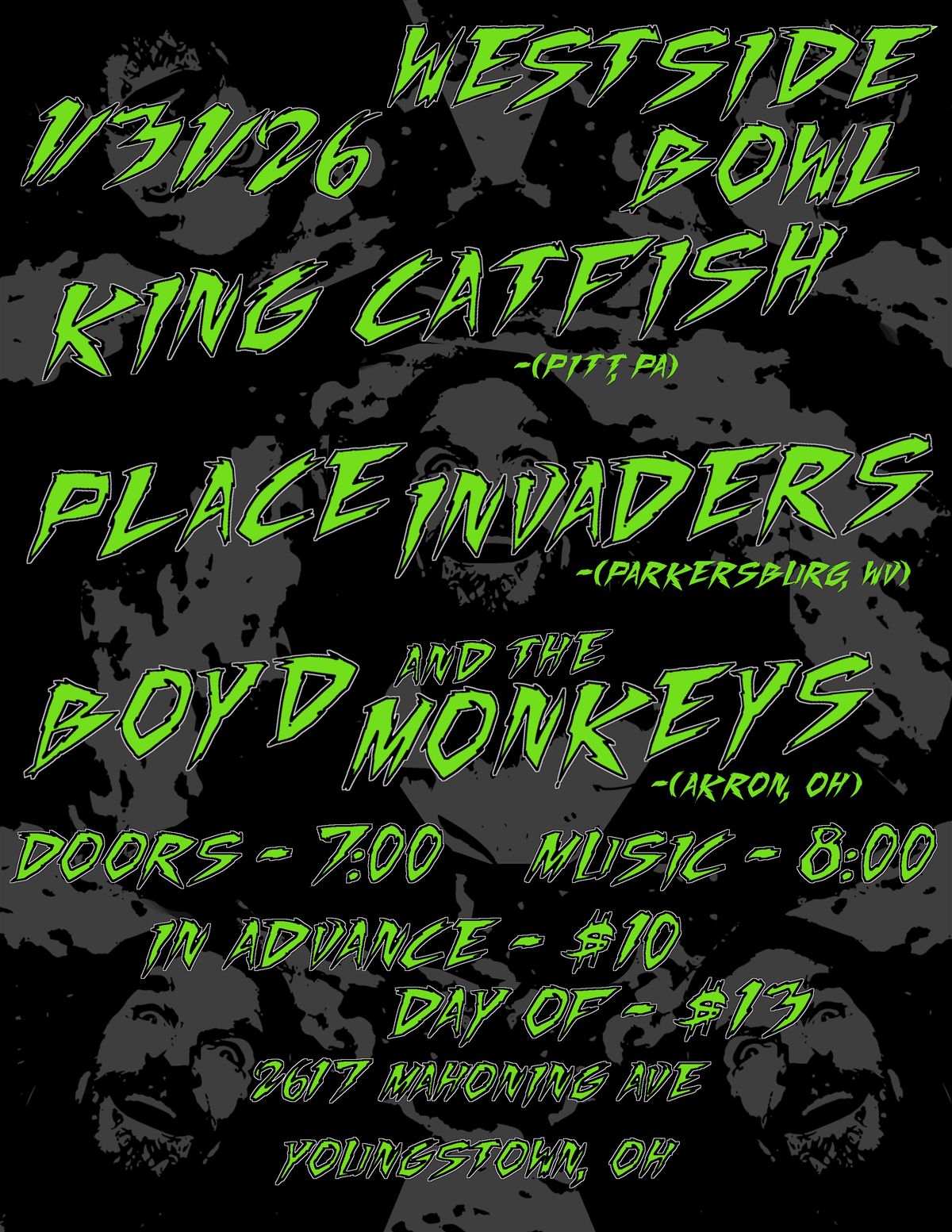 Place Invaders\/Boyd and the Monkeys\/King Catfish