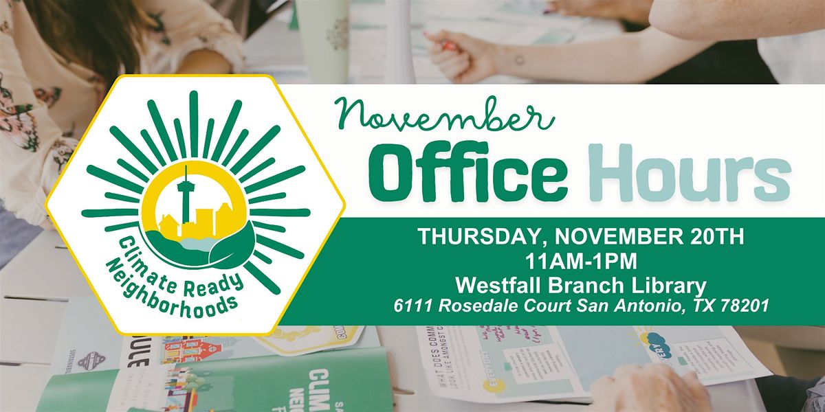 Climate Ready Neighborhoods: November Office Hours