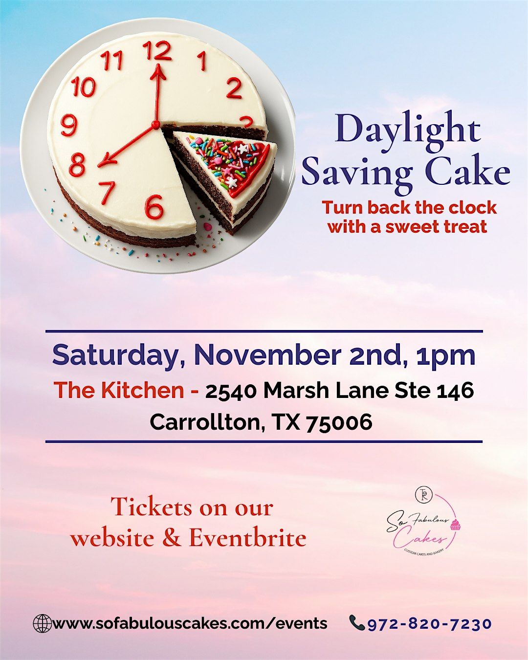 Daylight Saving Cake Class