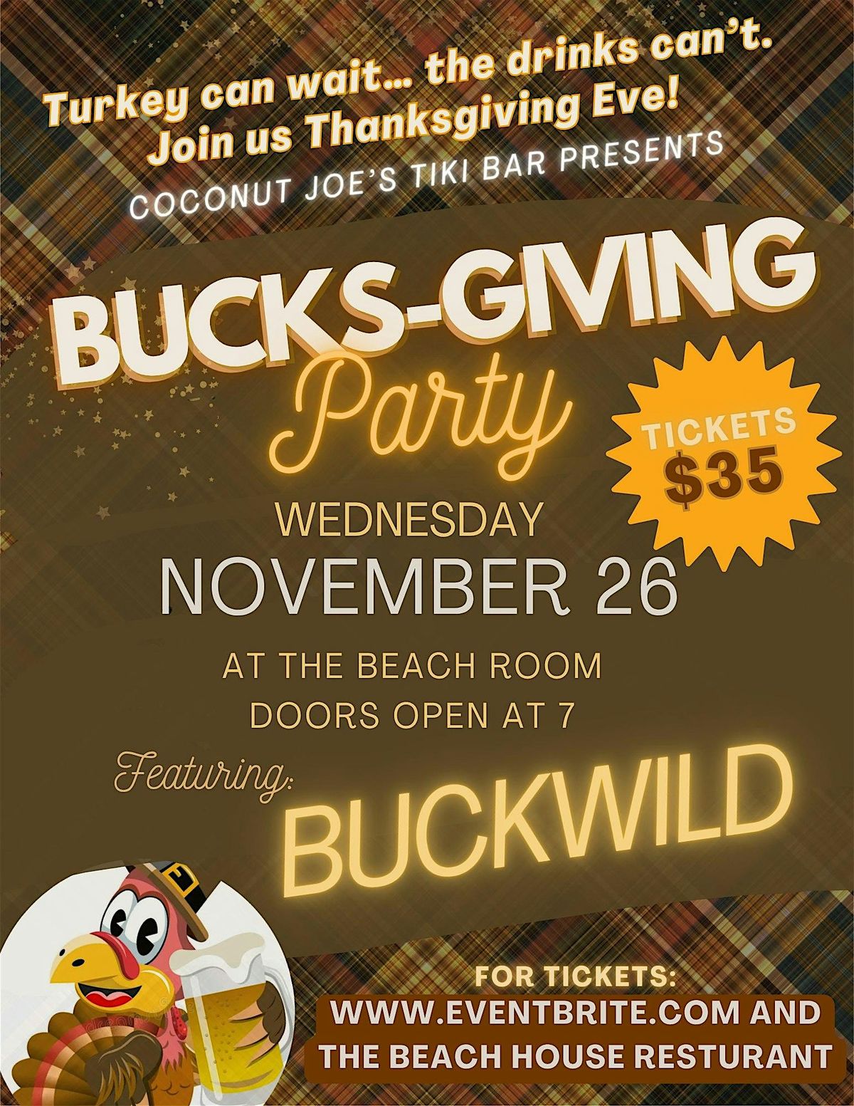 BUCKS-GIVING at Coconut Joe's
