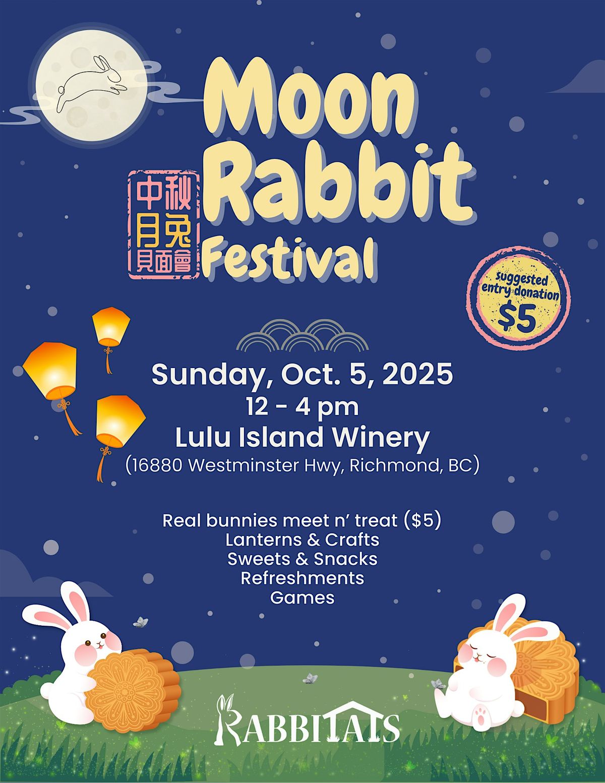 Custom Rabbit Event Rabbitats Moon Rabbit Festival 2025 at LuLu Island Winery, Richmond on ...