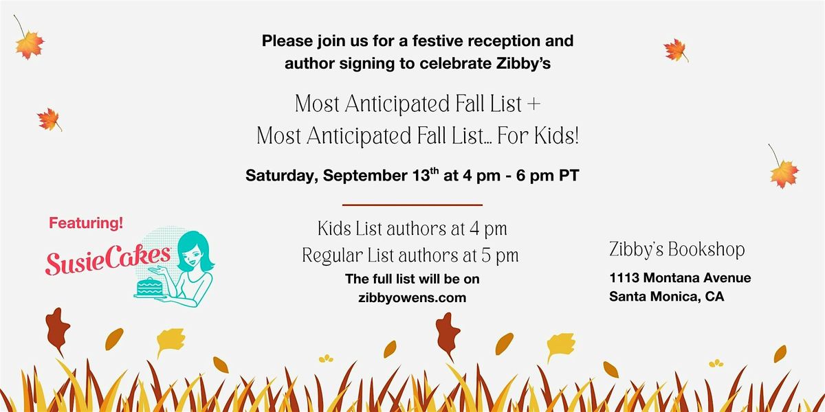 Zibby's Most Anticipated Fall List Celebration